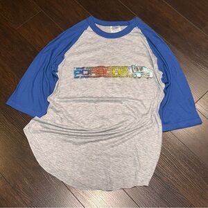 Vintage 1970’s PORSCHE Racing Shirt Men’s Size L Raglan Sleeve Shiny Gradient